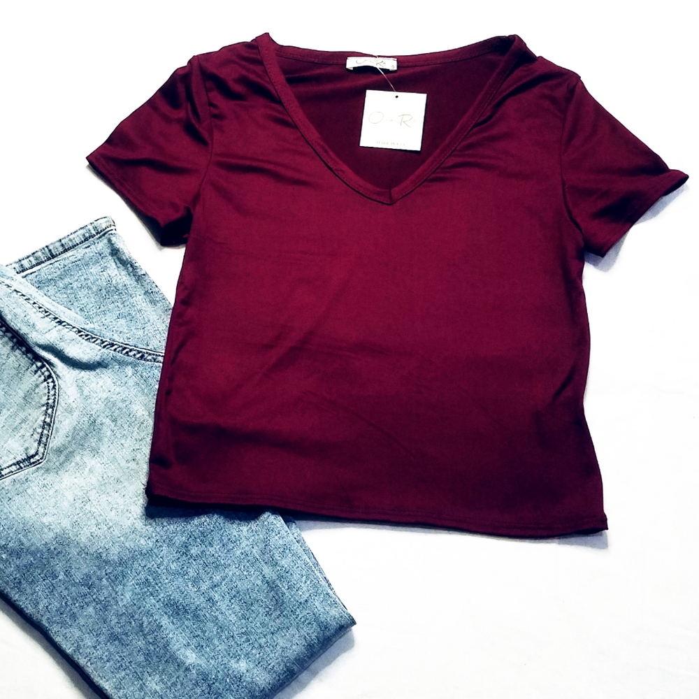 🏷Olivia Rae Maroon Crop Top